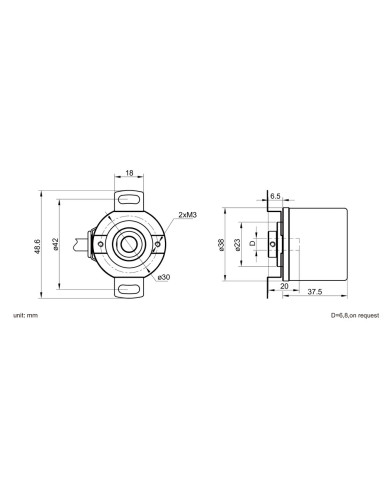 EINB40 Small Blind Shaft Incremental Encoder