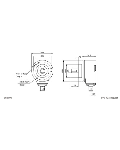MINS58 Programmable Solid Shaft Encoder