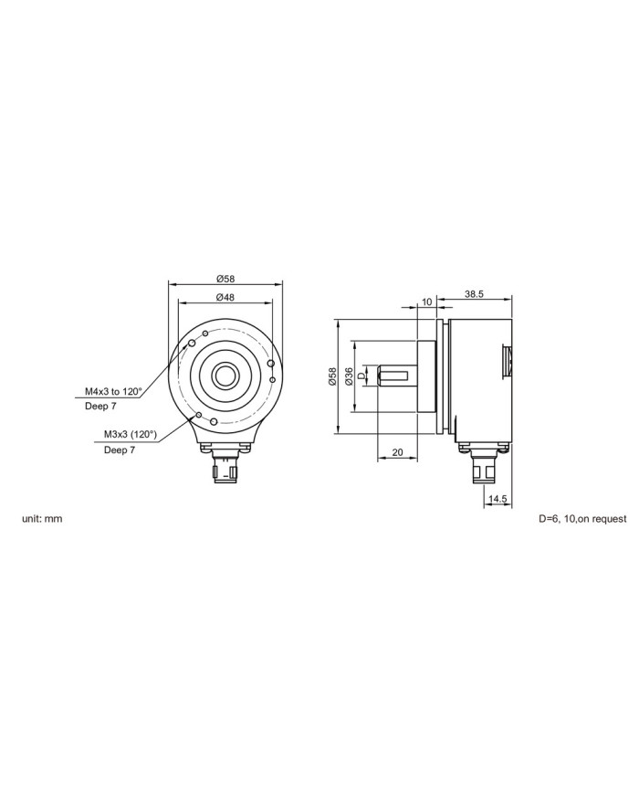 MINS58 Programmable Solid Shaft Encoder