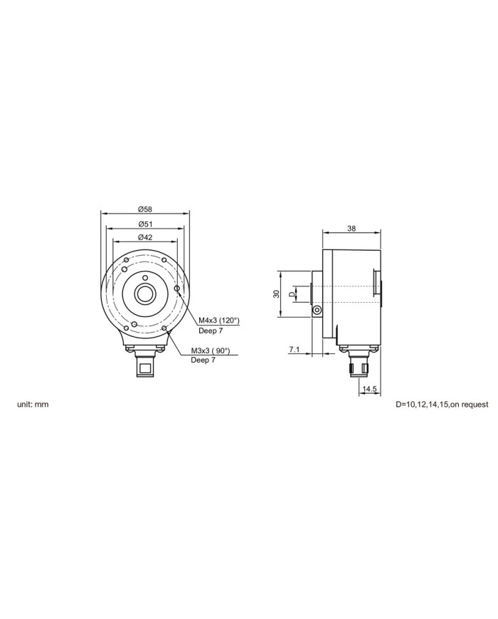 MINH58 Programmable Hollow Shaft Encoder