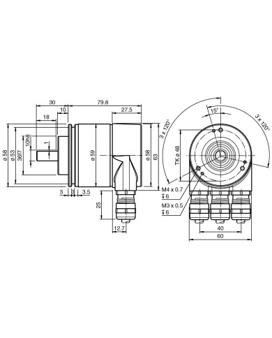 DVM58N - 011AGR0BY - 1213 Multiturn Absolute Rotary Encoder