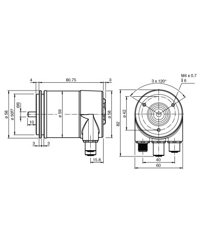EVM58N - 032IZR0BY - 1213:01 Multiturn Absolute Rotary Encoder