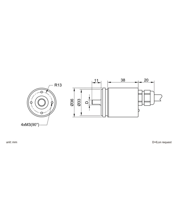 DAXS37 Small Solid Shaft Absolute Encoder