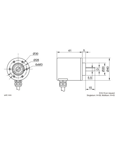 EAXS40 Small Solid Shaft Absolute Encoder
