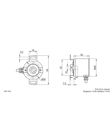 EAXB40 Small Blind Shaft Absolute Encoder