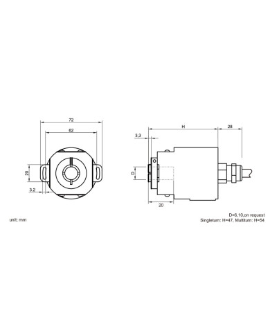 EAXB58-SSI Blind Shaft Absolute Encoder