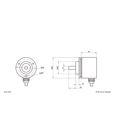 EAXS58-Modbus Analog Solid Shaft Absolute Encoder