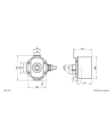 EAXB58-Modbus Analog Blind Shaft Absolute Encoder