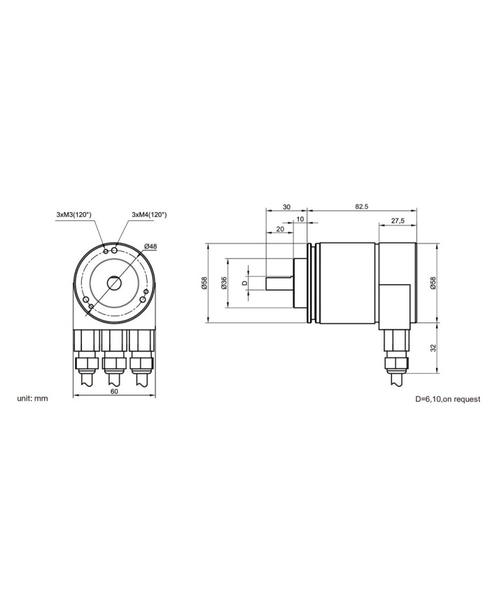 EAXS58-ProfibusDP Solid Shaft Absolute Encoder