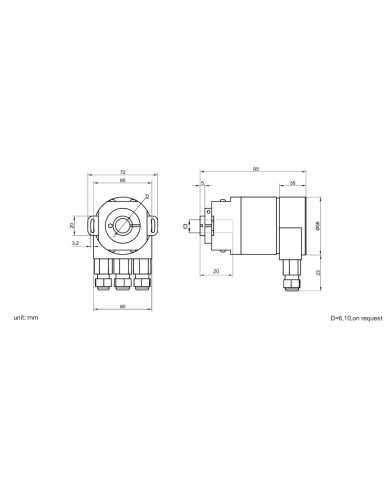 EAXB58-Ethernet Blind Shaft Absolute Encoder
