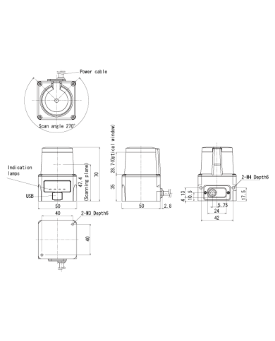 UST-05LN/UST-05LNP Compact Obstacle Detection Sensor