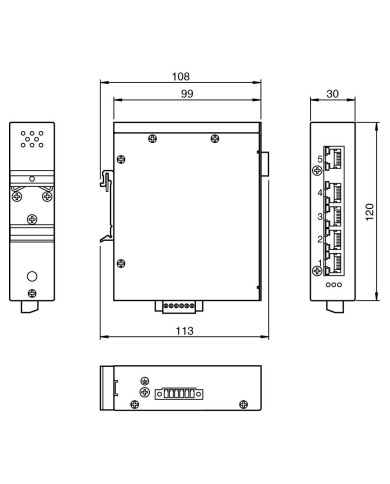 ICRL-U-5RJ45-G-DIN Switch