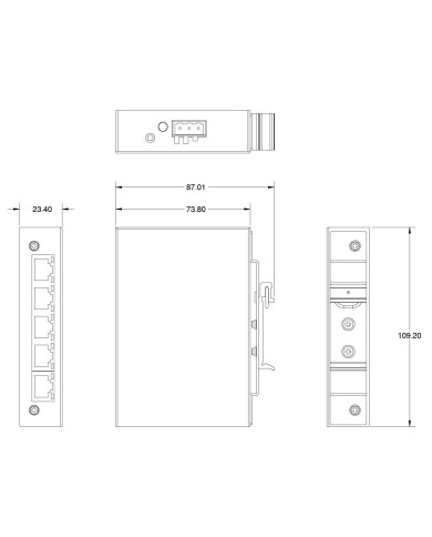 ICRL2-U-5RJ45-DIN Switch