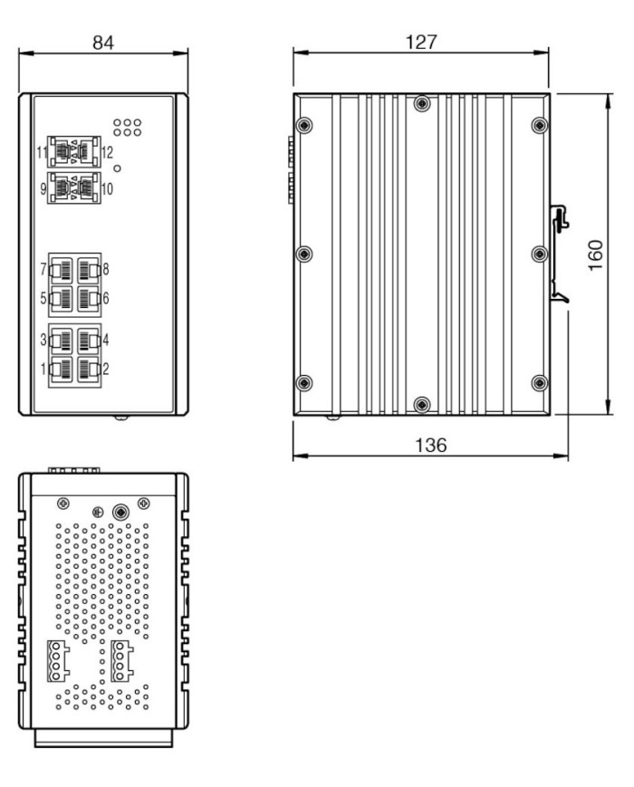 ICRL-M-8RJ45/4SFP-G-DIN Switch