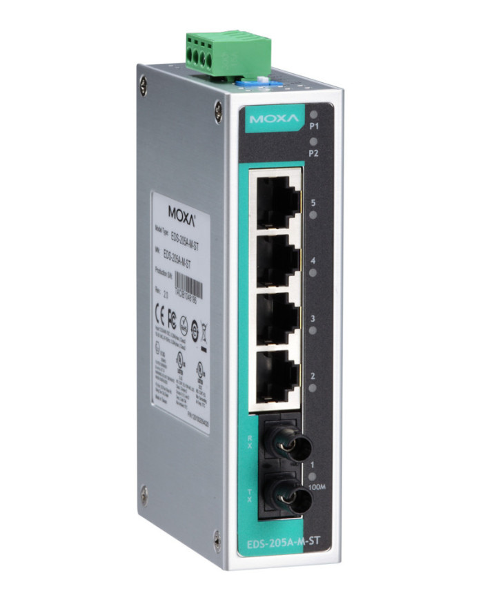 EDS-205A-M-ST Industrial Unmanaged Ethernet Switch