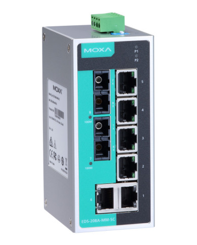 EDS-208A-MM-SC Industrial Unmanaged Ethernet Switch