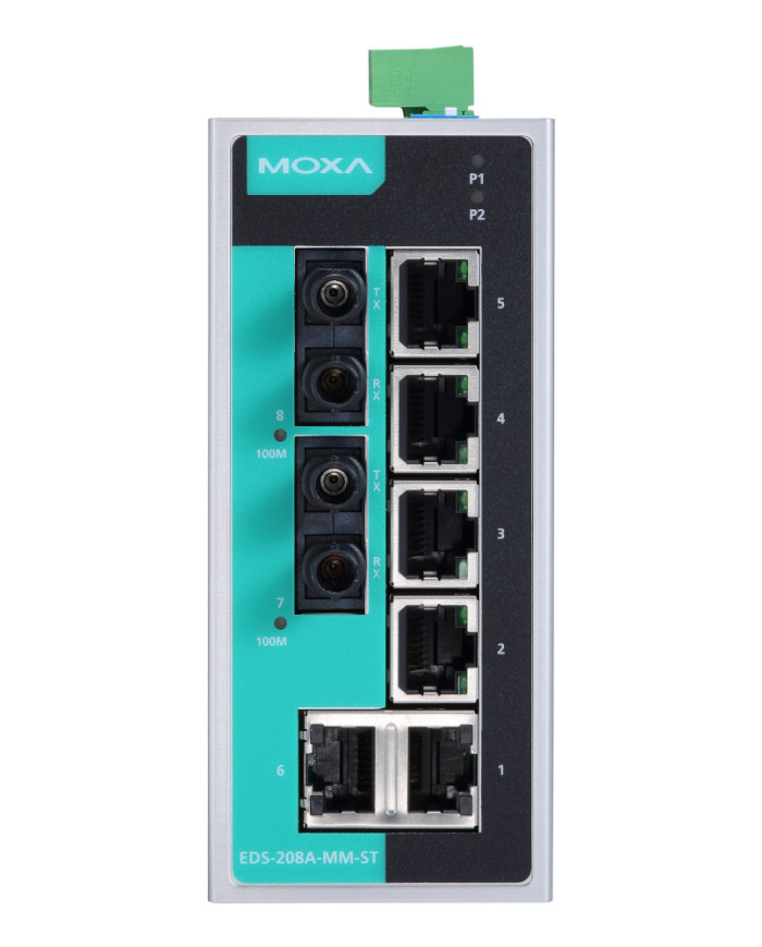 EDS-208A-MM-ST Industrial Unmanaged Ethernet Switch