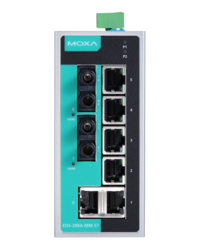 EDS-208A-MM-ST-T Industrial Unmanaged Ethernet Switch