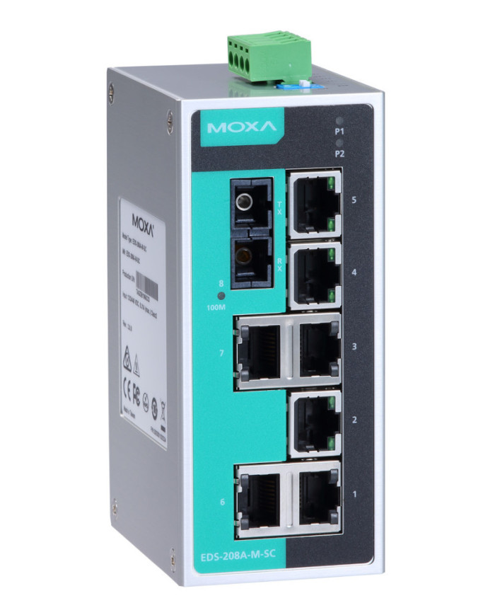 EDS-208A-S-SC Industrial Unmanaged Ethernet Switch