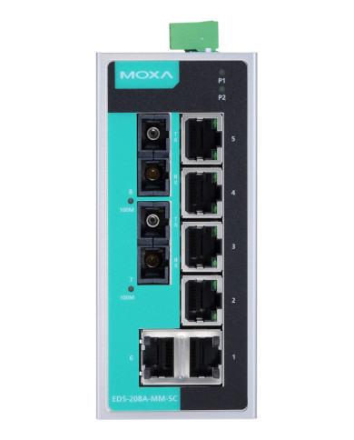 EDS-208A-SS-SC-T Industrial Unmanaged Ethernet Switch